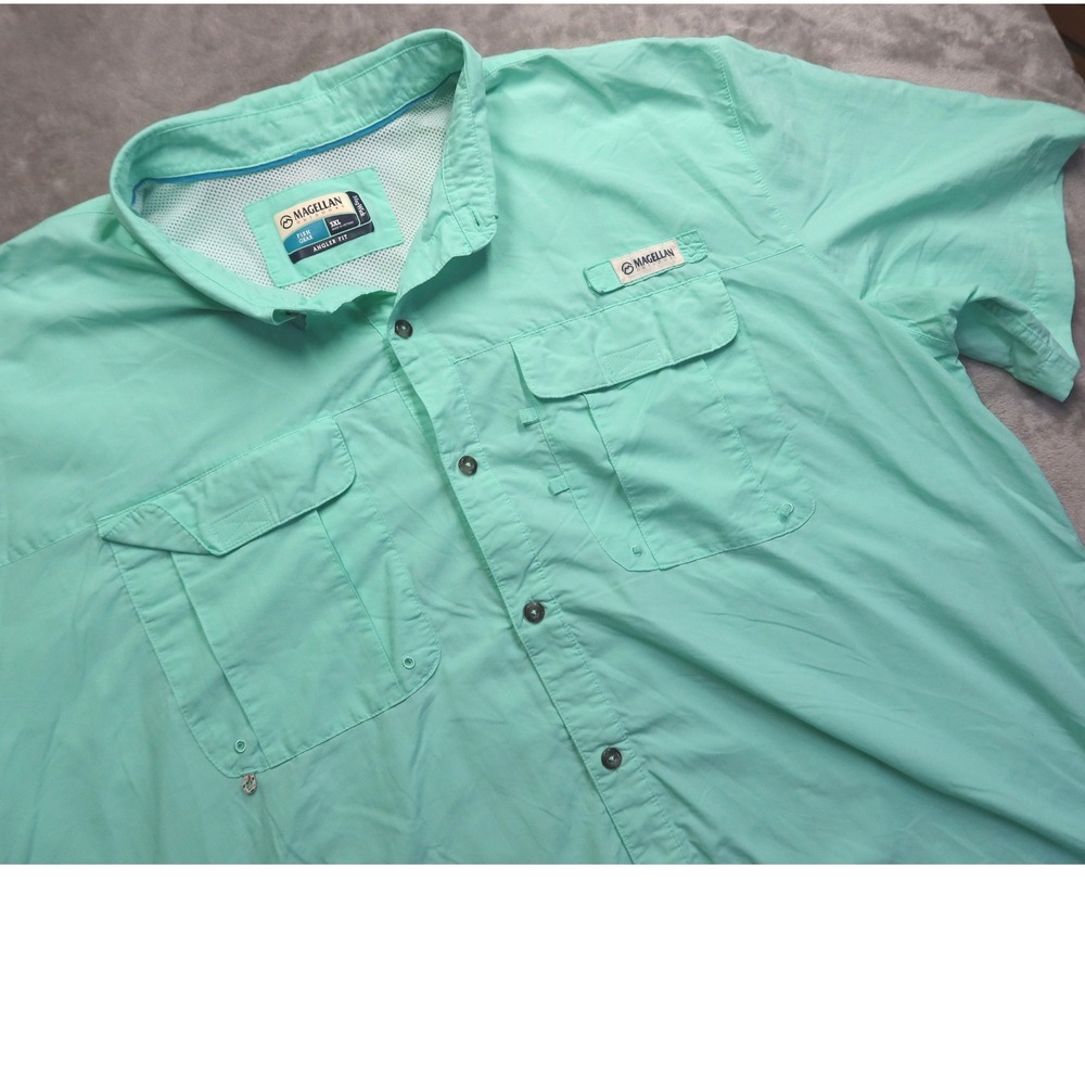 Magellan Outdoors Fish Gear Shirt Mens 3XL Mint Green Angler Fit MagWick Fishing